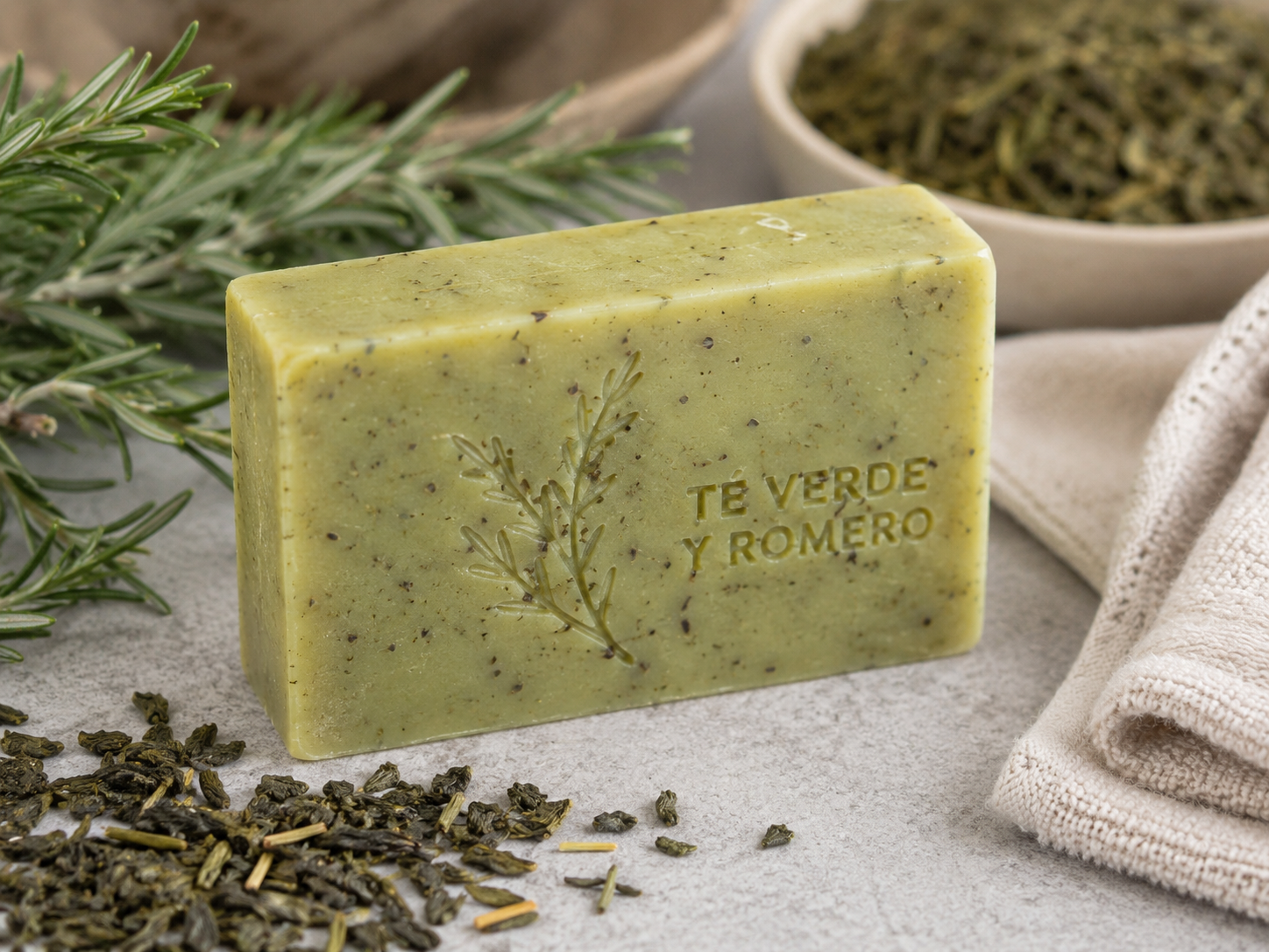 Jabon Equilibrante de té verde y romero